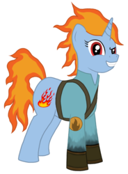 Size: 600x814 | Tagged: safe, artist:thacrazeddoktor, pony, fanfic, ponified, pyro (tf2), solo, team fortress 2, waking nightmares