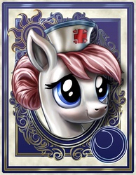 Size: 700x900 | Tagged: safe, artist:harwick, nurse redheart, pony, harwick's sun/moon portraits, g4, female, head only, portrait, solo