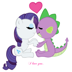 Size: 5000x5000 | Tagged: safe, rarity, spike, dragon, pony, unicorn, g4, absurd resolution, female, heart, i love you, male, mare, ship:sparity, shipping, simple background, straight, transparent background