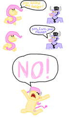 Size: 800x1400 | Tagged: safe, fluttershy, iron will, hybrid, g4, 1000 hours in ms paint, 1000 hours in paint.net, big no, comic, no, paint.net, parody, speech bubble, star wars, wat