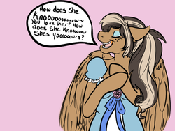 Size: 640x480 | Tagged: safe, artist:aprylelric, oc, oc only, pegasus, pony, bipedal, crossover, enchanted (movie), freckles, solo