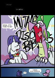 Size: 500x700 | Tagged: safe, rarity, spike, g4, askspikeandrarity, comic, female, male, morning ponies, ship:sparity, shipping, straight, waking up