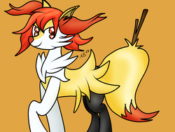 Size: 2000x1500 | Tagged: safe, artist:novaspark, braixen, pokémon, pokémon x and y, ponified, solo