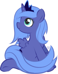 Size: 1059x1366 | Tagged: safe, artist:arastane-siryphia, princess luna, g4, female, filly, simple background, solo, woona, younger