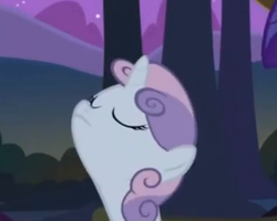 Size: 377x302 | Tagged: safe, screencap, sweetie belle, g4, sisterhooves social, female, forest, solo