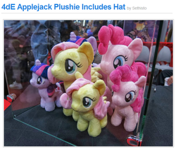 Size: 628x537 | Tagged: safe, applejack, fluttershy, pinkie pie, twilight sparkle, equestria daily, g4, 4de, irl, photo, plushie