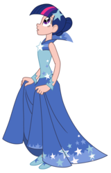 Size: 1361x2130 | Tagged: safe, artist:trinityinyang, twilight sparkle, human, g4, clothes, dress, female, gala dress, humanized, simple background, solo, transparent background