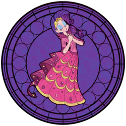 Size: 1600x1600 | Tagged: safe, artist:trinityinyang, rarity, human, g4, clothes, disney, dive to the heart, dress, female, gala dress, humanized, kingdom hearts, solo, stained glass