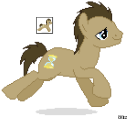 Size: 1112x1038 | Tagged: safe, artist:criz camacho, doctor whooves, time turner, g4, male, pixel art, solo