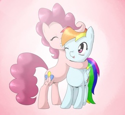 Size: 873x800 | Tagged: safe, artist:239asd, pinkie pie, rainbow dash, g4, hug