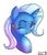 Size: 1130x1309 | Tagged: safe, artist:skyart301, trixie, pony, unicorn, g4, bust, eyeshadow, female, heart, lipstick, looking at you, mare, one eye closed, simple background, smiling, solo, white background, wink