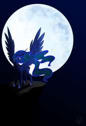 Size: 4113x6000 | Tagged: safe, artist:sir-dangereaux, princess luna, alicorn, pony, g4, absurd resolution, female, moon, solo