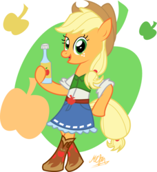 Size: 1340x1470 | Tagged: safe, artist:meganlovesangrybirds, applejack, earth pony, pony, g4, bipedal, clothes, equestria girls outfit, female, simple background, solo, transparent background