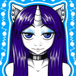 Size: 500x500 | Tagged: safe, artist:the-junior-flow, rarity, anthro, g4, ambiguous facial structure, female, solo