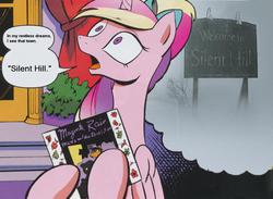 Size: 1280x935 | Tagged: safe, idw, princess cadance, g4, spoiler:comic, konami, meme, silent hill, silent hill 2