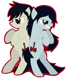 Size: 450x528 | Tagged: safe, artist:sey--yes, adventure time, male, marceline, marshall lee, ponified, r63 paradox, rule 63, self paradox, self ponidox