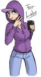 Size: 586x1103 | Tagged: safe, artist:crade, twilight sparkle, human, g4, camera, clothes, female, hoodie, humanized, phone, selfie, solo, tongue out