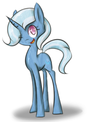 Size: 580x758 | Tagged: safe, artist:xxshellbellxx, trixie, pony, unicorn, g4, female, mare, smiling, solo, wink