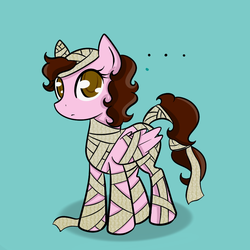 Size: 1000x1000 | Tagged: safe, artist:shinta-girl, oc, oc only, oc:shinta pony, mummy, solo