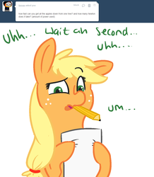 Size: 1000x1148 | Tagged: safe, applejack, ask ol applejack, g4, ask, female, solo, tumblr