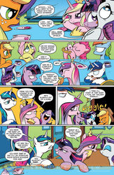 Size: 900x1384 | Tagged: safe, idw, official comic, applejack, fluttershy, pinkie pie, princess cadance, rainbow dash, rarity, shining armor, twilight sparkle, g4, spoiler:comic, comic, idw advertisement, mane six, preview