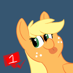 Size: 1000x1000 | Tagged: safe, applejack, ask ol applejack, g4, ask, female, simple background, solo, tongue out