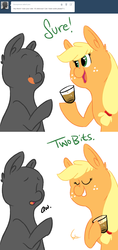 Size: 1000x2115 | Tagged: safe, applejack, oc, oc:anon, ask ol applejack, g4, ask, cider, tumblr