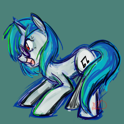 Size: 1000x1000 | Tagged: safe, artist:ryuredwings, dj pon-3, vinyl scratch, g4, female, solo