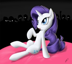 Size: 833x733 | Tagged: safe, artist:zigword, rarity, g4, dark, female, glowing eyes, solo