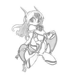 Size: 3000x3000 | Tagged: safe, artist:shirohomura, pony, blazblue, high res, monochrome, mu-12, ponified, solo