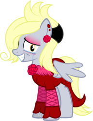 Size: 2790x3624 | Tagged: safe, artist:likonan, derpy hooves, pegasus, pony, g4, bedeviled-derpy, clothes, crying, dress, female, makeup, mare, prostitute, sad, simple background, solo, transparent background, vector
