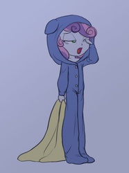 Size: 655x880 | Tagged: safe, artist:carnifex, sweetie belle, equestria girls, g4, clothes, cute, diasweetes, female, footed sleeper, pajamas, sleepy belle, solo, tired