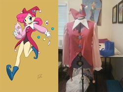 Size: 640x480 | Tagged: safe, artist:didj, artist:prosforcons, pinkie pie, my little mages, g4, clothes, cosplay, craft, customized toy, defictionalization, design, harlequin, irl, jester, jester pie, mannequin, photo, recreation