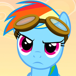 Size: 720x720 | Tagged: safe, screencap, rainbow dash, g4, female, goggles, solo