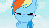 Size: 853x479 | Tagged: safe, screencap, rainbow dash, applebuck season, g4, angry, animated, blinking, female, frown, glare, looking at you, solo