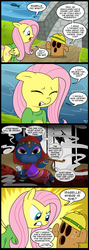 Size: 712x2000 | Tagged: safe, artist:madmax, catrina, fluttershy, comic:the town, g4, animal crossing, clothes, comic, gyroid, lloid, sweater, sweatershy, the stare