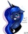 Size: 1823x2179 | Tagged: safe, artist:skyart301, princess luna, pony, g4, blushing, bubble, bust, dialogue, drunk, drunk luna, female, floppy ears, grin, lidded eyes, looking at you, mare, portrait, simple background, smiling, solo, squee, talking to viewer, text, white background