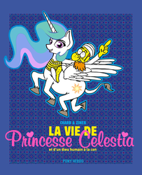 Size: 650x800 | Tagged: safe, artist:charb, artist:pentoolqueen, edit, princess celestia, g4, blasphemy, charlie hebdo, french, funny aneurysm moment, harsher in hindsight, muhammad, parody, ponified, pony hebdo, riding