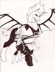 Size: 786x1017 | Tagged: safe, artist:kiki564, alicorn, pony, bat wings, dan phantom, danny phantom, dark danny, ponified