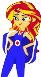 Size: 642x1197 | Tagged: safe, artist:skiddlezizkewl, sunset shimmer, equestria girls, g4, crossover, danny sexbang, female, hand on hip, lidded eyes, ninja sex party, open mouth, simple background, smiling, solo, star of david, transparent background