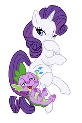Size: 522x778 | Tagged: safe, rarity, spike, g4, female, male, ship:sparity, shipping, straight