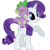 Size: 6000x5992 | Tagged: safe, artist:muffinmilkshake, rarity, spike, dragon, pony, unicorn, g4, absurd resolution, female, male, mare, ship:sparity, shipping, simple background, straight, transparent background