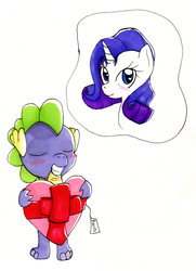 Size: 1024x1414 | Tagged: safe, artist:lolly-pop-girl732, rarity, spike, g4, female, male, ship:sparity, shipping, straight