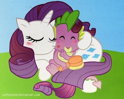 Size: 1000x800 | Tagged: safe, artist:cuppatease, rarity, spike, g4, female, male, ship:sparity, shipping, straight