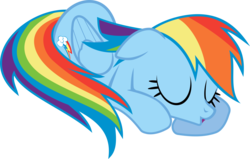 Size: 1355x862 | Tagged: safe, artist:uxyd, rainbow dash, pegasus, pony, g4, .svg available, female, simple background, sleeping, solo, svg, transparent background, vector