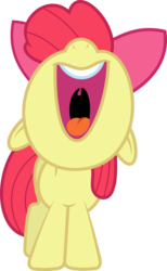 Size: 700x1140 | Tagged: safe, apple bloom, earth pony, pony, g4, female, filly, foal, maw, nose in the air, open mouth, silly, silly pony, simple background, solo, tongue out, transparent background, uvula, vector, volumetric mouth