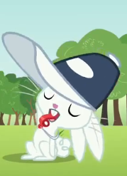 Size: 179x247 | Tagged: safe, screencap, angel bunny, rabbit, g4, hurricane fluttershy, blowing, blowing whistle, cap, coach angel bunny, cropped, hat, male, rainbow dashs coaching whistle, solo, that bunny sure does love whistles, whistle