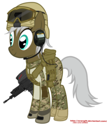 Size: 827x965 | Tagged: safe, artist:orang111, oc, oc only, camouflage, daewoo k-11, headset, helmet, infantry, k11, korean, military, soldier, solo