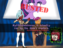 Size: 900x700 | Tagged: safe, artist:dopeydope, scootaloo, twilight sparkle, mylittleheadcanon, g4, lauren faust