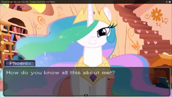 Size: 1366x768 | Tagged: safe, princess celestia, turnabout storm, g4, double rainboom puppet, female, looking at you, solo